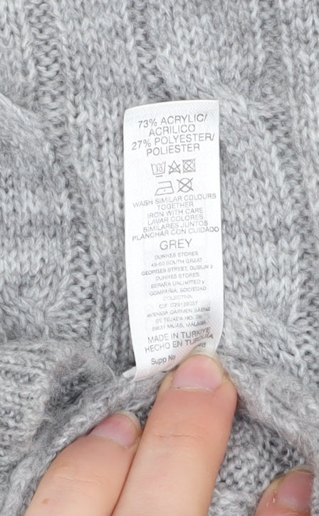 Womens UK Size S Dunnes Stores Grey Pullover Jumper