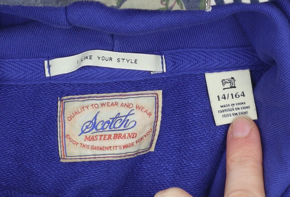 Womens UK Size 14 Scotch Master Brand Blue Pullover Sweatshirt