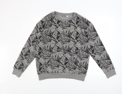 Pepperts Boys Grey Geometric Print Pullover Sweatshirt Size 12-13 Years