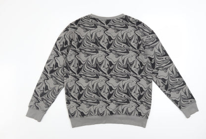 Pepperts Boys Grey Geometric Print Pullover Sweatshirt Size 12-13 Years