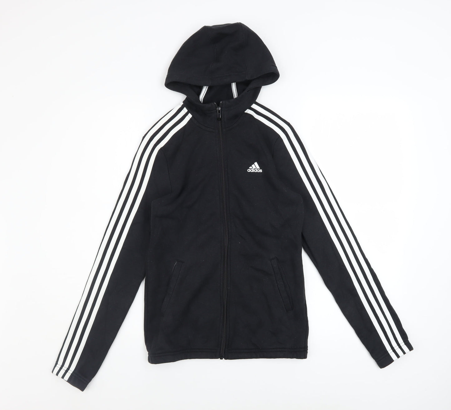 Boys UK Size 13-14 Years adidas Black Full Zip Hoodie