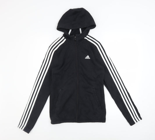 Boys UK Size 13-14 Years adidas Black Full Zip Hoodie