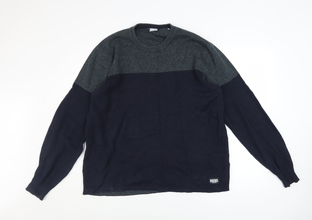 Mens UK Size L Diesel Blue Pullover Jumper