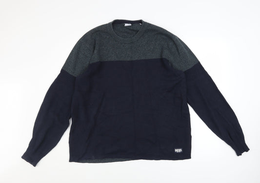 Mens UK Size L Diesel Blue Pullover Jumper