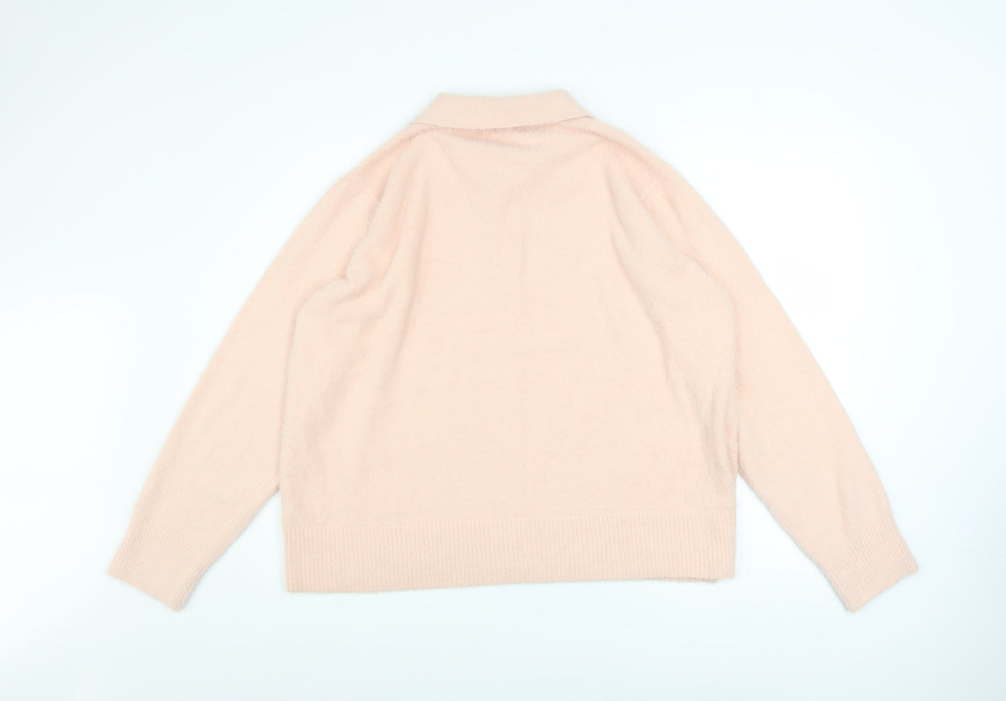 Womens UK Size XL Gallery Pink Henley Sweatshirt