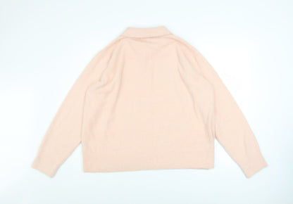 Womens UK Size XL Gallery Pink Henley Sweatshirt