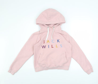 Womens UK Size 8 Jack Wills Pink Pullover Hoodie
