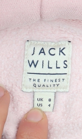 Womens UK Size 8 Jack Wills Pink Pullover Hoodie