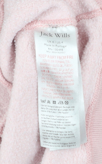 Womens UK Size 8 Jack Wills Pink Pullover Hoodie