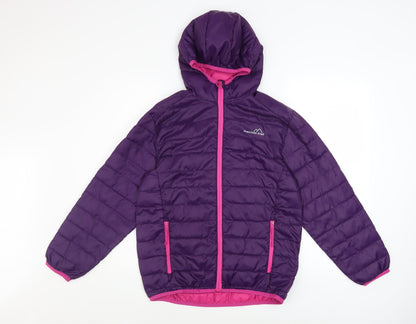 Girls UK Size 11-12 Years Freedom Trail Purple Puffer Jacket