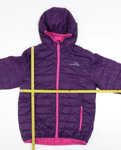 Girls UK Size 11-12 Years Freedom Trail Purple Puffer Jacket