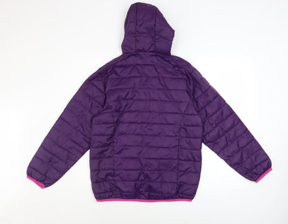 Girls UK Size 11-12 Years Freedom Trail Purple Puffer Jacket