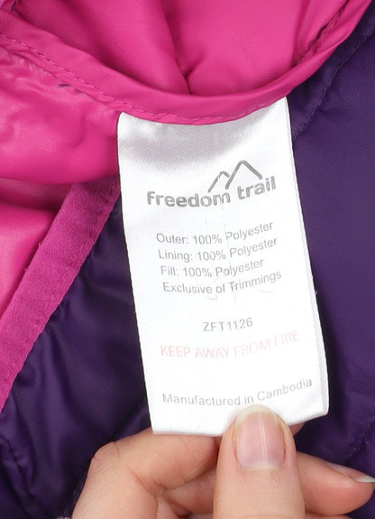 Girls UK Size 11-12 Years Freedom Trail Purple Puffer Jacket