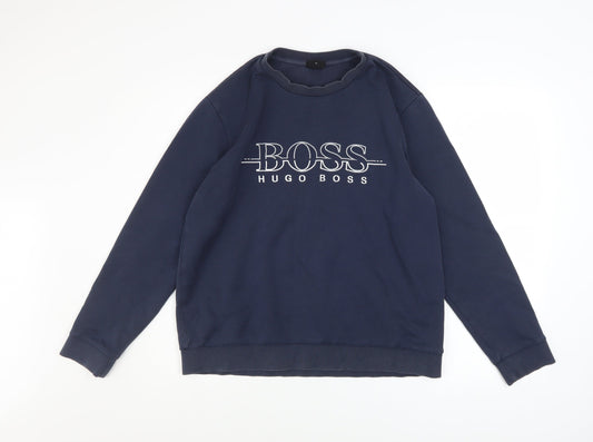 Mens UK Size XL HUGO BOSS Blue Pullover Sweatshirt