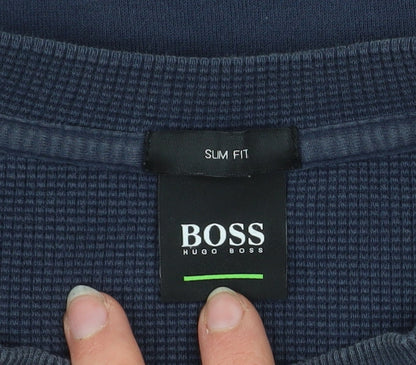 Mens UK Size XL HUGO BOSS Blue Pullover Sweatshirt