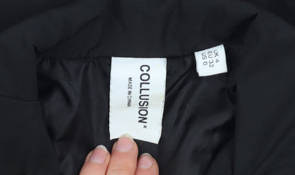 Womens UK Size 4 COLLUSION Black Basic Jacket
