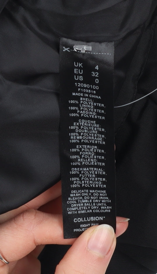 Womens UK Size 4 COLLUSION Black Basic Jacket