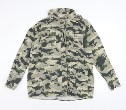 Womens UK Size M River Island Green Military Jacket