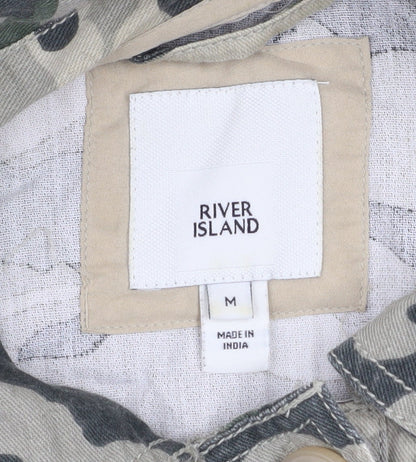 Womens UK Size M River Island Green Military Jacket