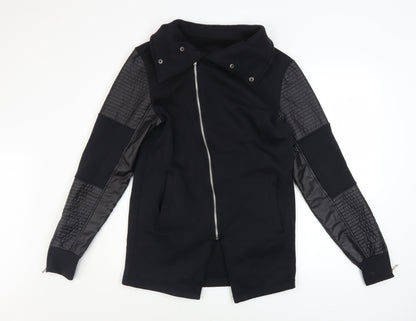 Womens UK Size M Terance Kole Black Biker Coat