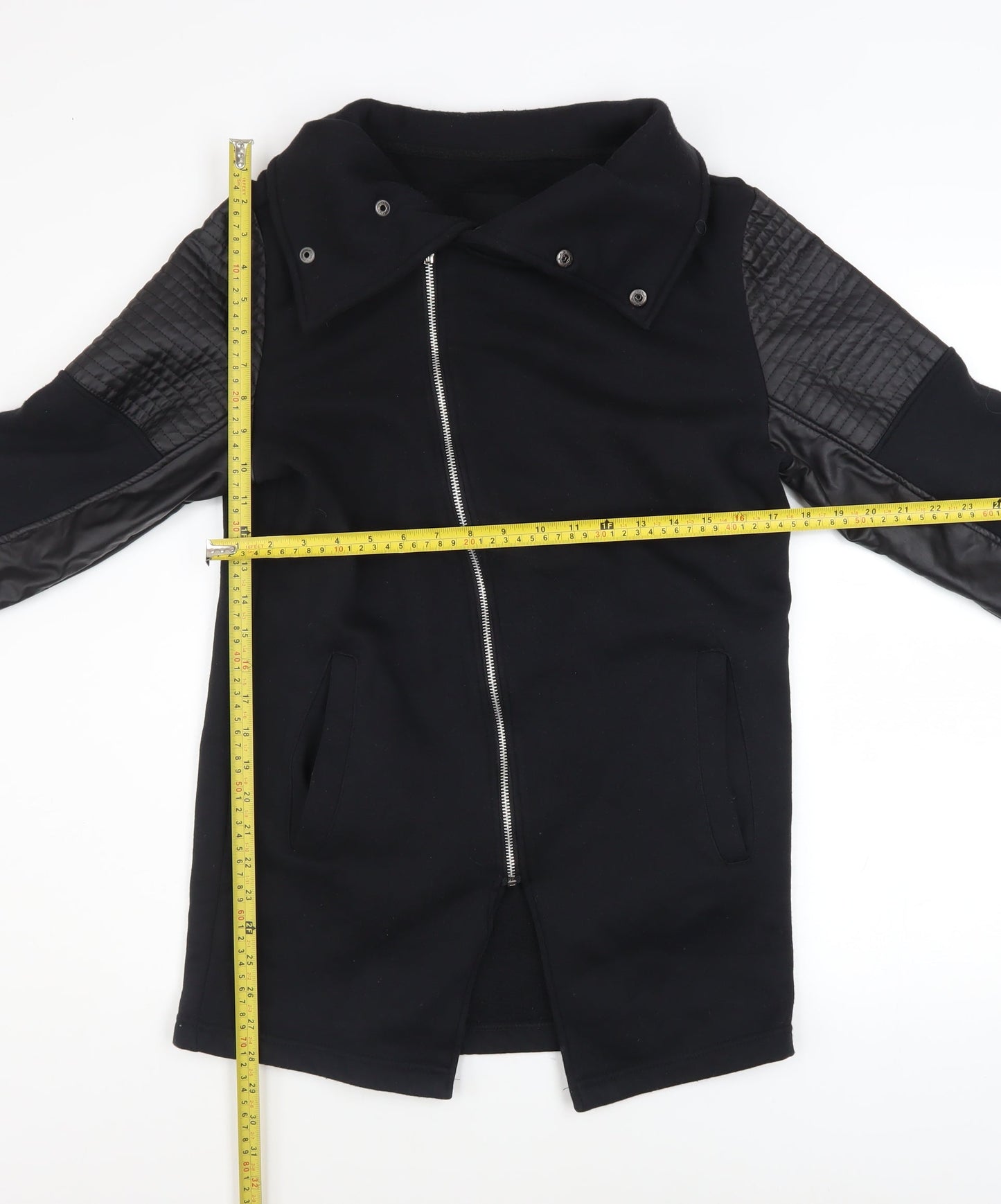 Womens UK Size M Terance Kole Black Biker Coat