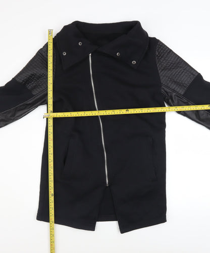 Womens UK Size M Terance Kole Black Biker Coat