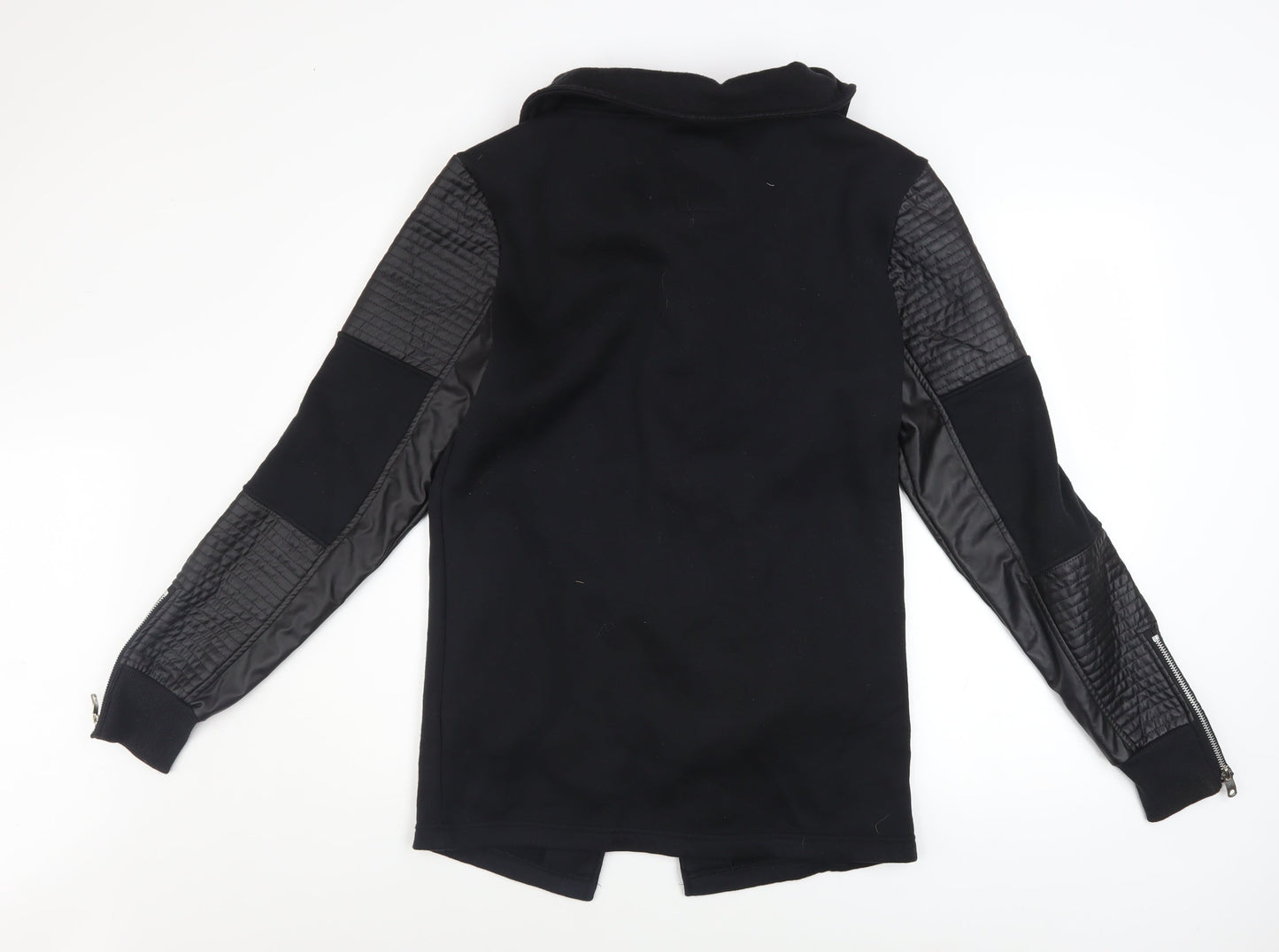 Womens UK Size M Terance Kole Black Biker Coat