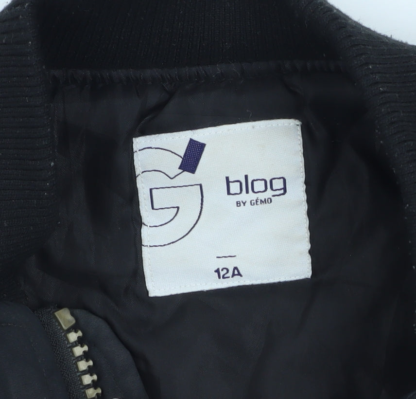 Boys UK Size 12 Years Gémo Black Bomber Jacket