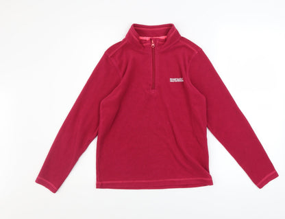 Regatta Girls Red Fleece 1/4 Zip Pullover Sweatshirt 11-12 Years