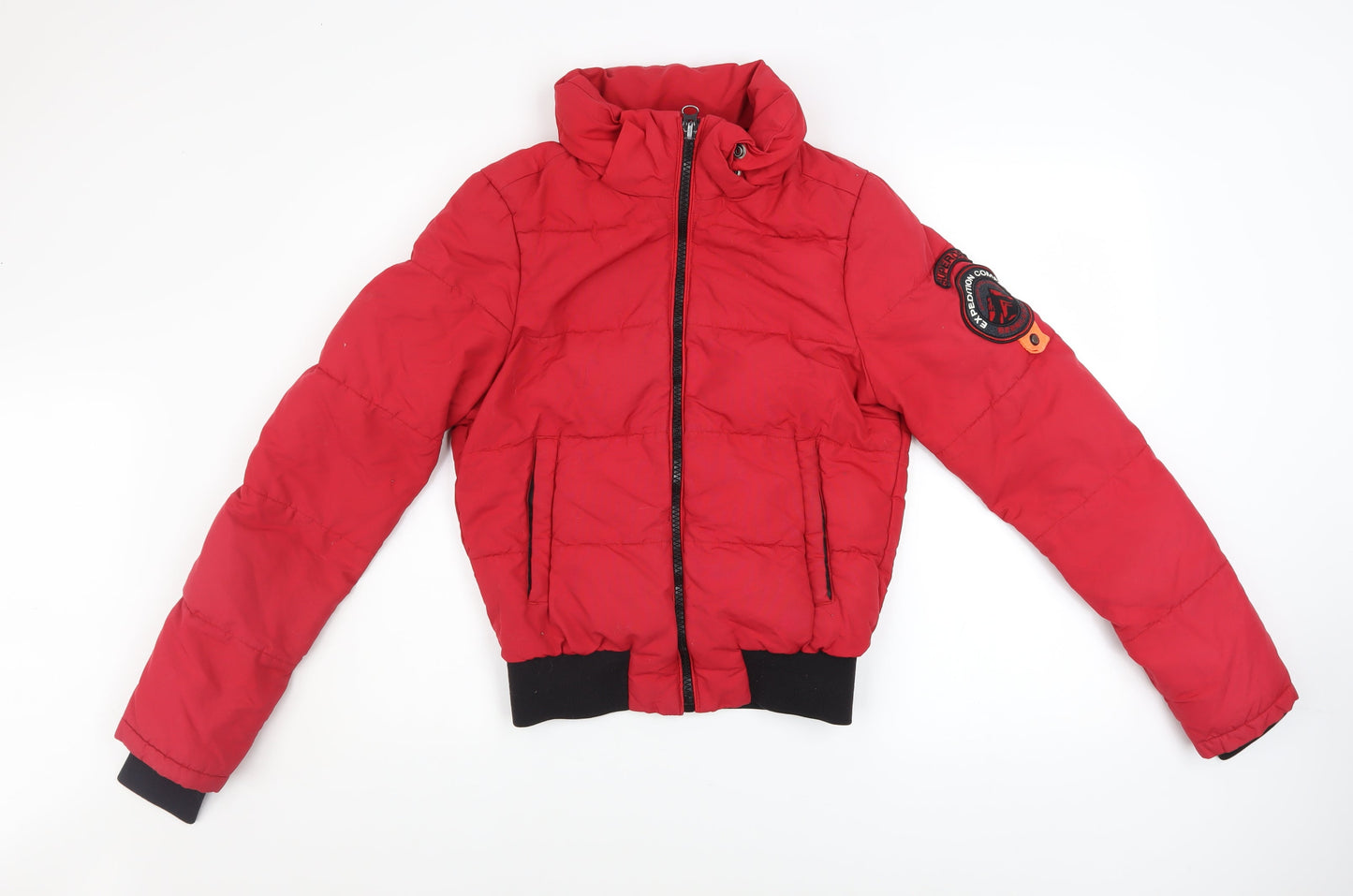 Womens UK Size 6 Superdry Red Puffer Jacket