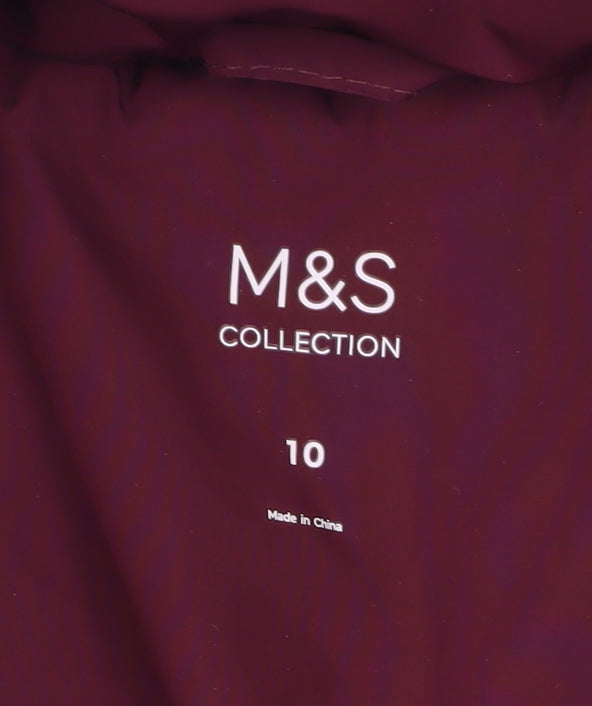 Womens UK Size 10 Marks and Spencer Red Puffer Jacket