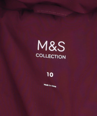 Womens UK Size 10 Marks and Spencer Red Puffer Jacket