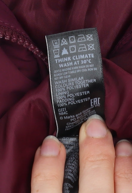 Womens UK Size 10 Marks and Spencer Red Puffer Jacket