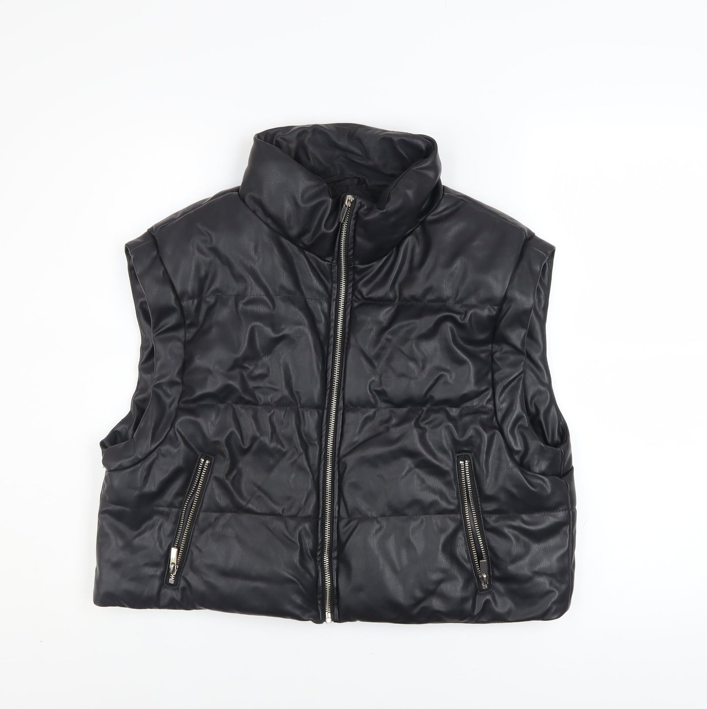 Womens UK Size M Zara Black Puffer Jacket