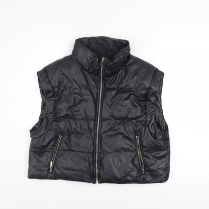 Womens UK Size M Zara Black Puffer Jacket