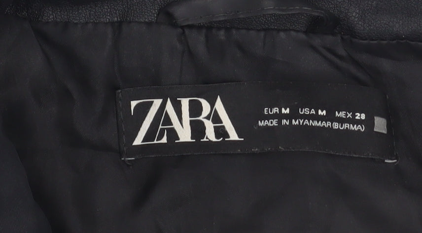 Womens UK Size M Zara Black Puffer Jacket
