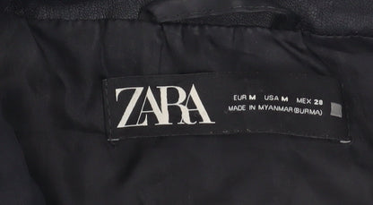 Womens UK Size M Zara Black Puffer Jacket