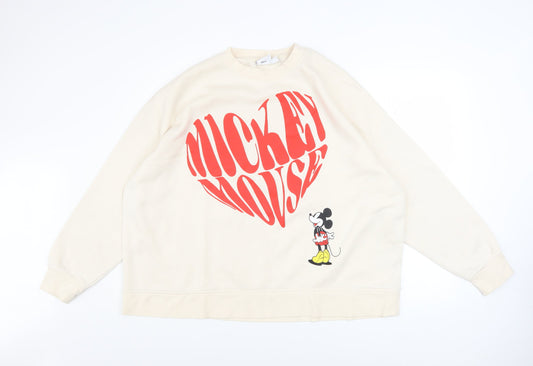 Womens UK Size 2XL Disney Beige Pullover Sweatshirt