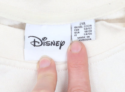Womens UK Size 2XL Disney Beige Pullover Sweatshirt