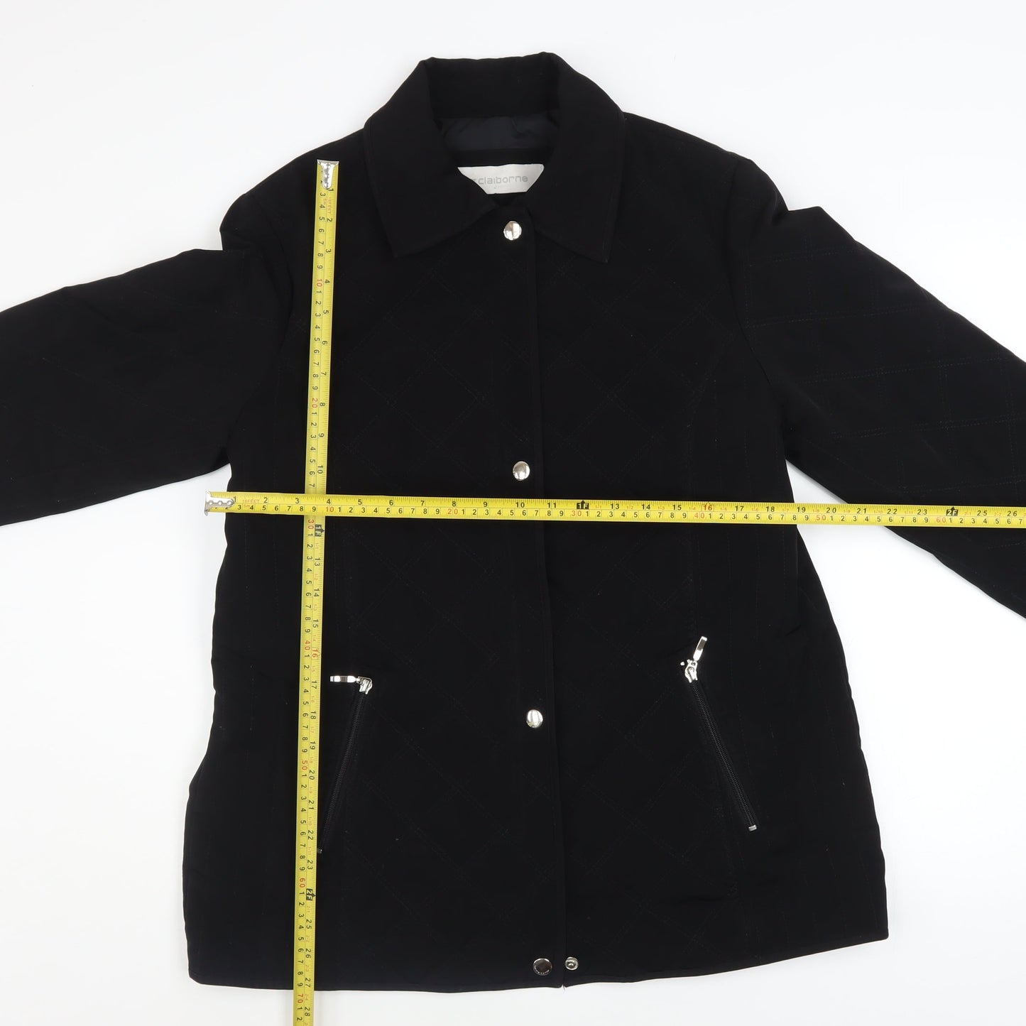 Womens UK Size L Liz Claiborne Black Quilted Coat