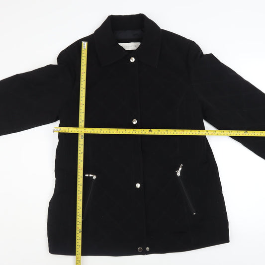 Womens UK Size L Liz Claiborne Black Quilted Coat