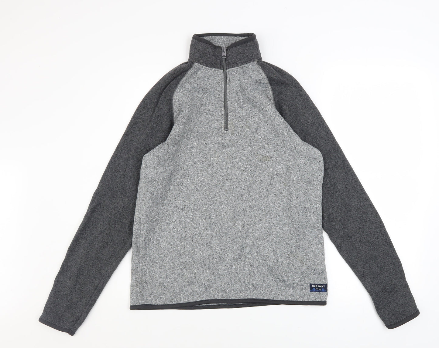 Mens UK Size S Old Navy Grey 1/4 Zip Sweatshirt