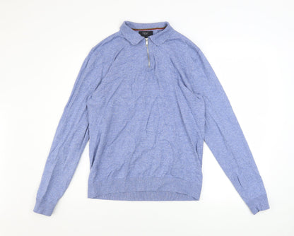 Mens UK Size M NEXT Blue Full Zip Jumper