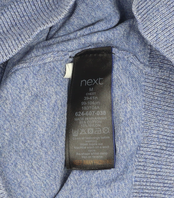 Mens UK Size M NEXT Blue Full Zip Jumper