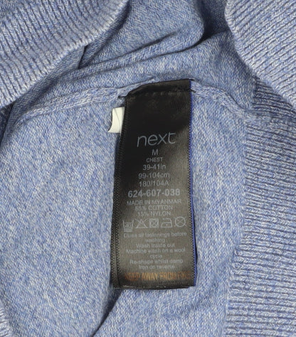 Mens UK Size M NEXT Blue Full Zip Jumper