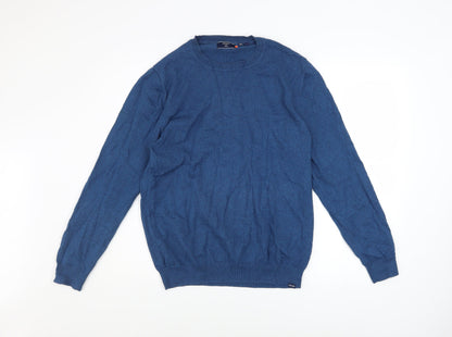 Mens UK Size L Superdry Blue Pullover Jumper