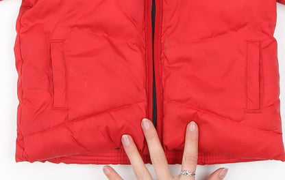 Adidas Unisex Baby Red Hooded Puffer Jacket 9-12 Months Winter Coat
