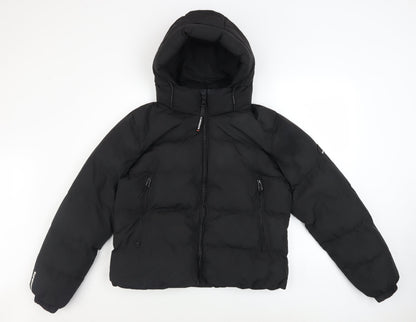 Womens UK Size 12 Superdry Black Puffer Jacket