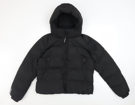 Womens UK Size 12 Superdry Black Puffer Jacket