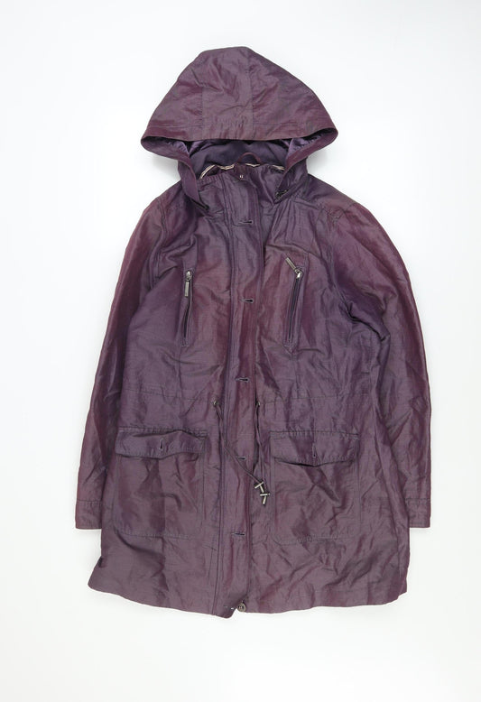 Womens UK Size 12 Marks and Spencer Purple Parka Coat